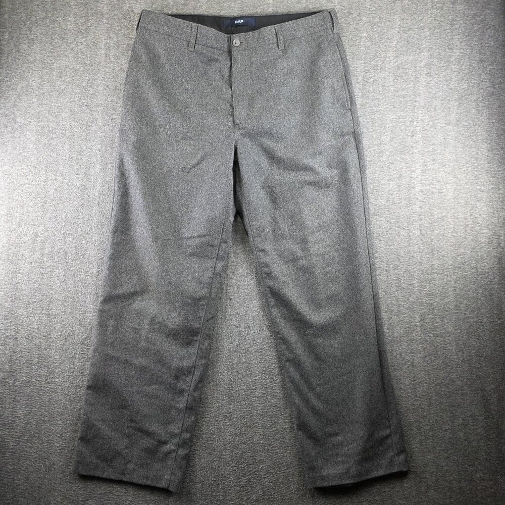 Gap Dress Pants Mens 38x32 Gray Wool Blend Classic Fit Lined Slacks Business